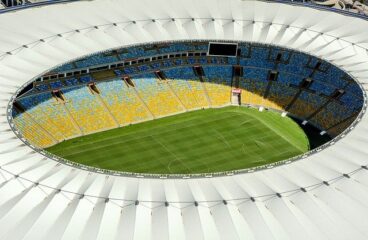 Estádio de futebol visto de cima
